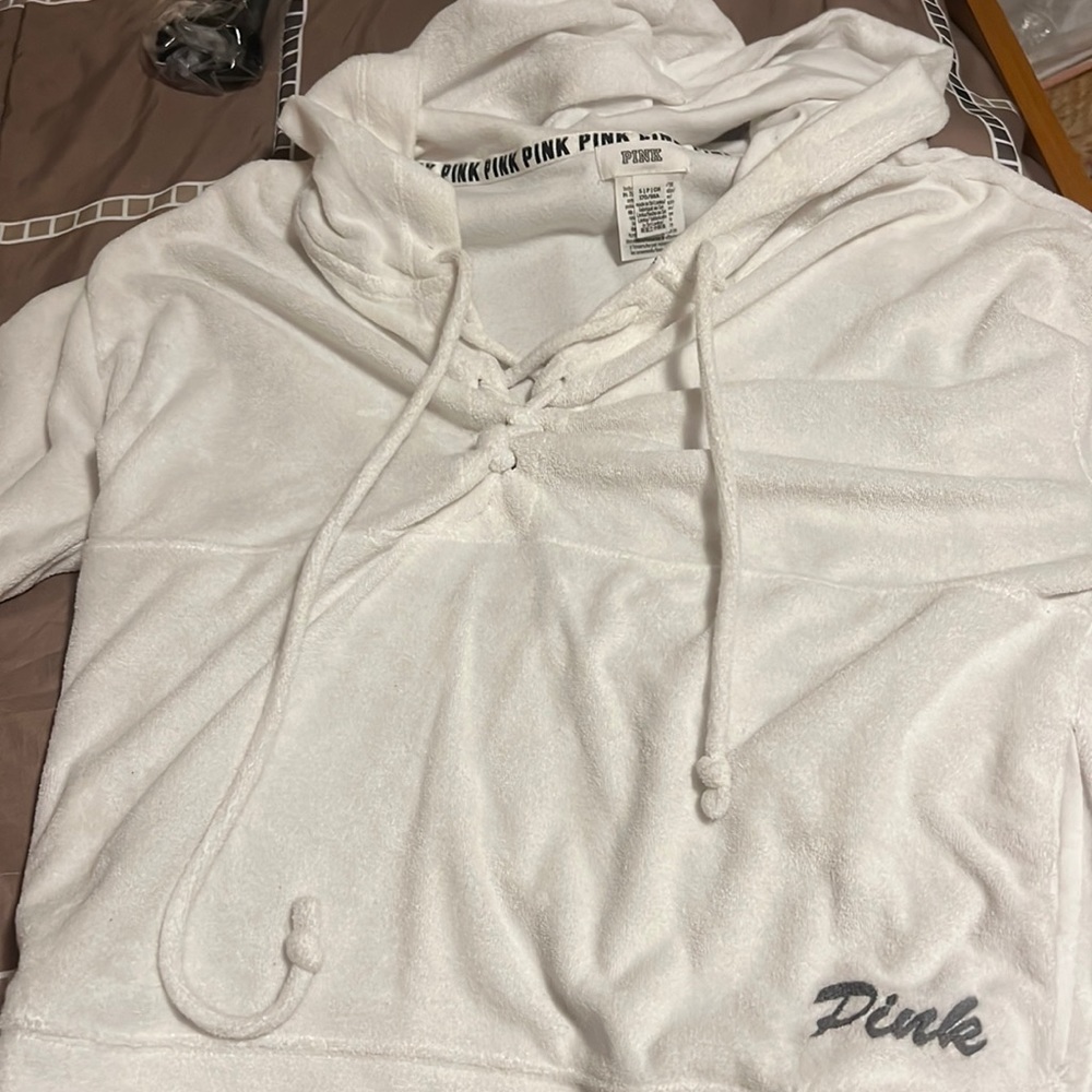 Pink white sweater